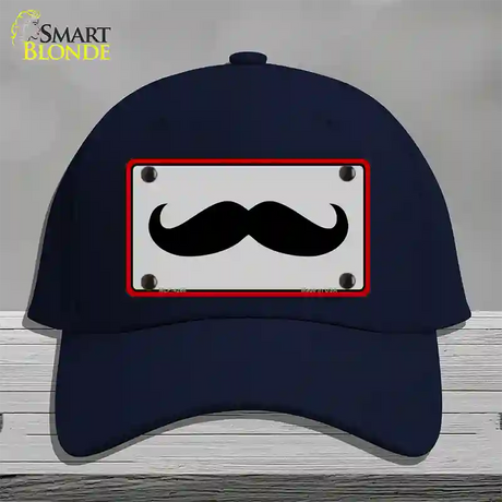 Mustache Novelty License Plate Hat Cotton / Navy