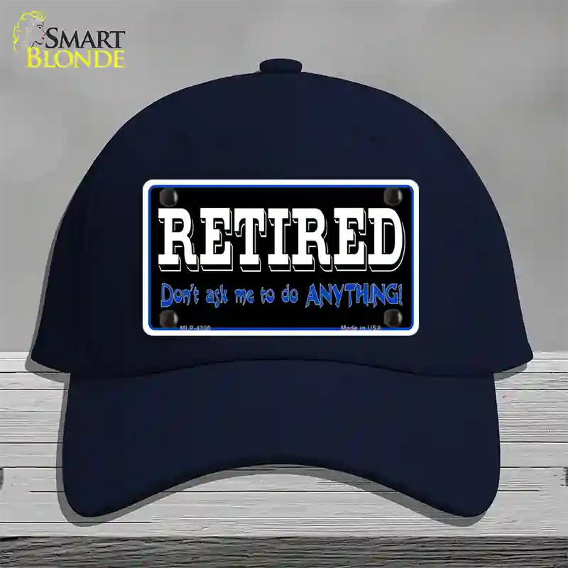 Retired Dont Ask Novelty License Plate Hat Cotton / Navy