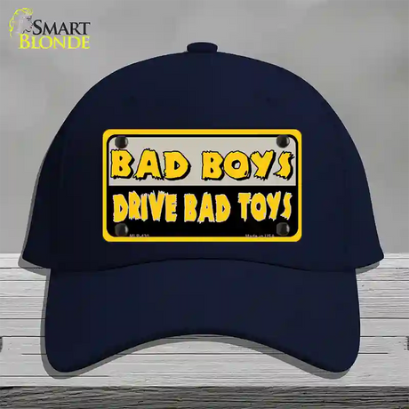 Bad Boys Drive Bad Toys Novelty License Plate Hat Cotton / Navy