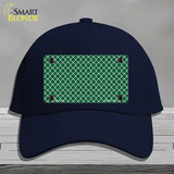 Green White Quatrefoil Novelty License Plate Hat Cotton / Navy