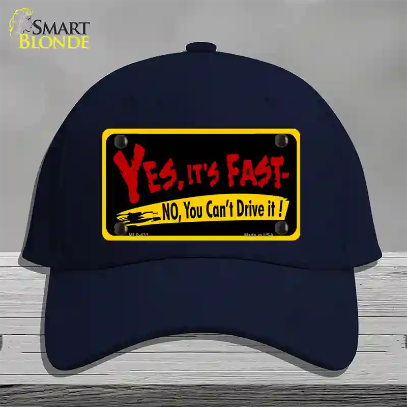 Yes Its Fast Novelty License Plate Hat Cotton / Navy