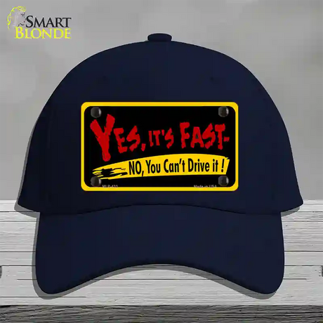 Yes Its Fast Novelty License Plate Hat Cotton / Navy