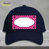 Scallop Pink White Polka Dot Novelty License Plate Hat Cotton / Navy