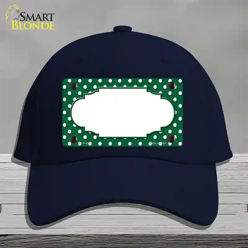 Scallop Green White Polka Dot Novelty License Plate Hat Cotton / Navy