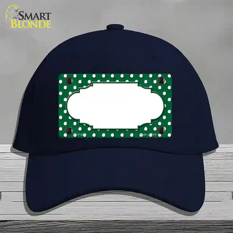 Scallop Green White Polka Dot Novelty License Plate Hat Cotton / Navy