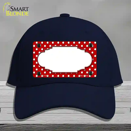 Scallop Red White Polka Dot Novelty License Plate Hat Cotton / Navy