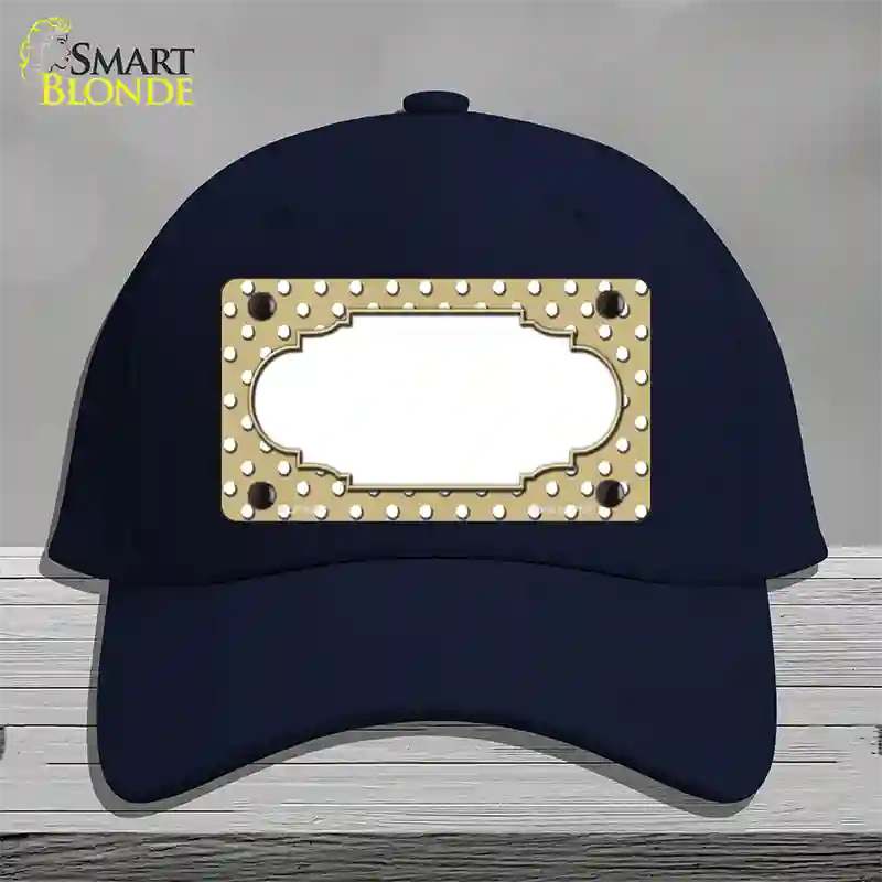 Scallop Gold White Polka Dot Novelty License Plate Hat Cotton / Navy