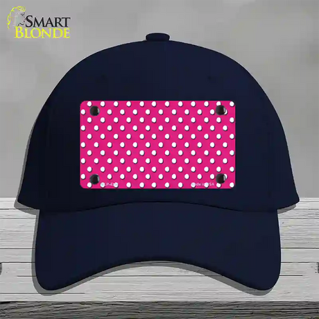 Pink Polka Dot Novelty License Plate Hat Cotton / Navy