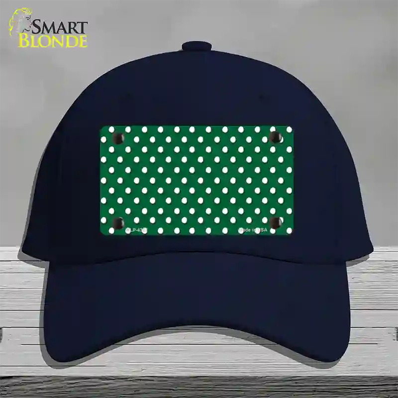 Green Polka Dot Novelty License Plate Hat Cotton / Navy