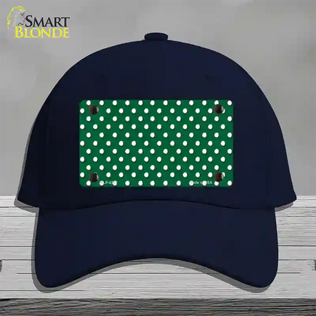 Green Polka Dot Novelty License Plate Hat Cotton / Navy