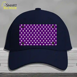 Purple Polka Dot Novelty License Plate Hat Cotton / Navy