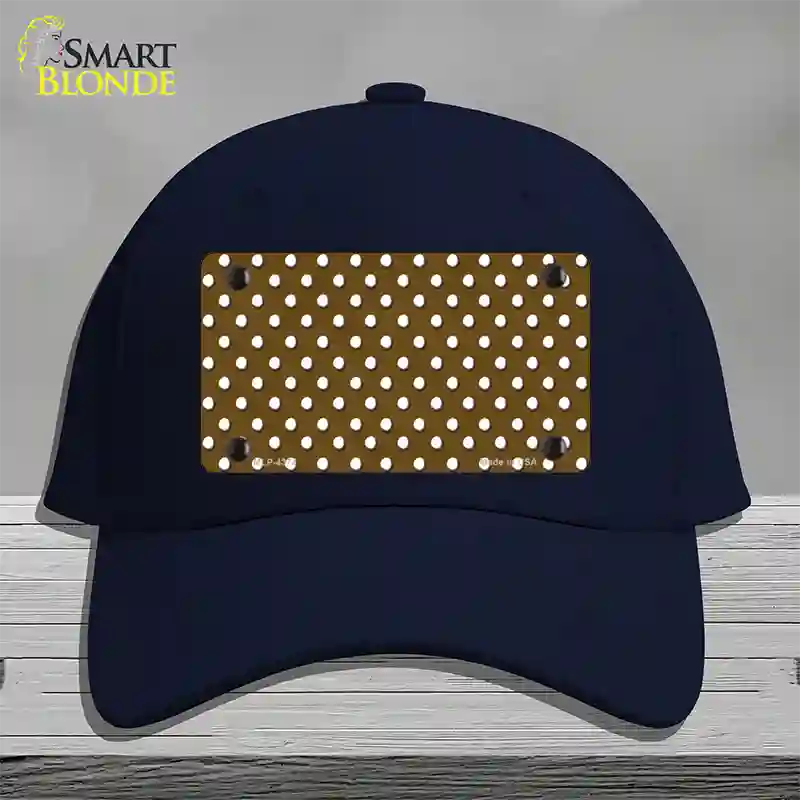 Brown Polka Dot Novelty License Plate Hat Cotton / Navy