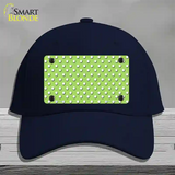 Lime Green Polka Dot Novelty License Plate Hat Cotton / Navy