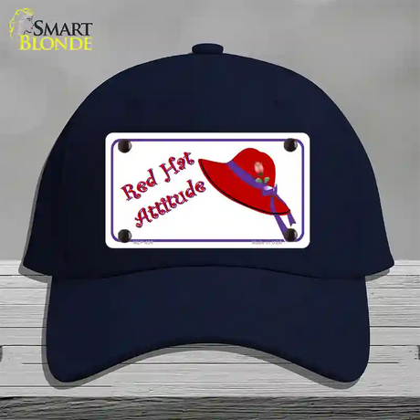 Red Hat Attitude Novelty License Plate Hat Cotton / Navy