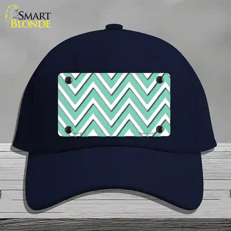 Mint White Large Chevron Novelty License Plate Hat Cotton / Navy