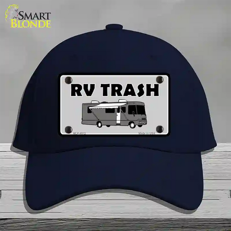 RV Trash Aluminum Automotive Novelty License Plate Hat Cotton / Navy