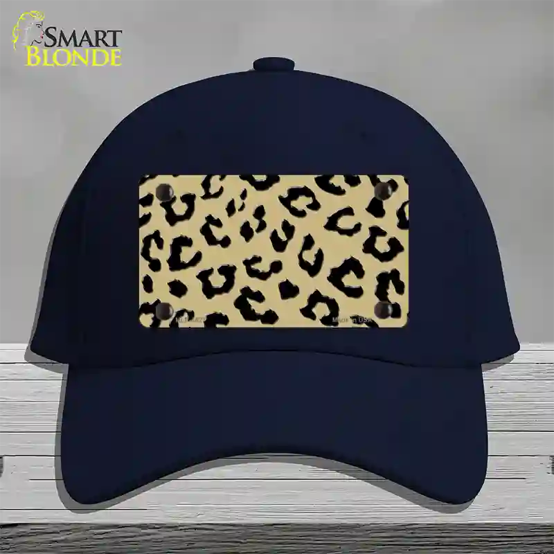 Gold Black Cheetah Novelty License Plate Hat Cotton / Navy