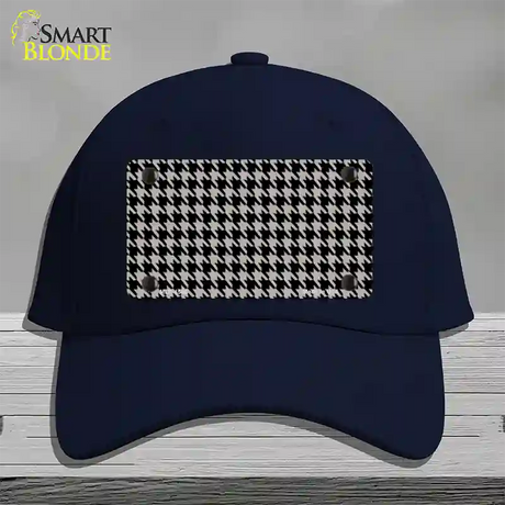 Grey Black Houndstooth Novelty License Plate Hat Cotton / Navy