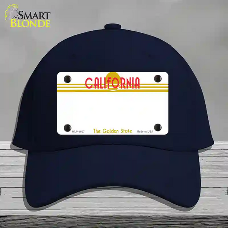 California Golden State Plate State Blank Novelty License Plate Hat Cotton / Navy