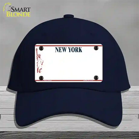 New York State Blank Novelty License Plate Hat Cotton / Navy