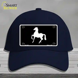 Horse Prancing Novelty License Plate Hat Cotton / Navy