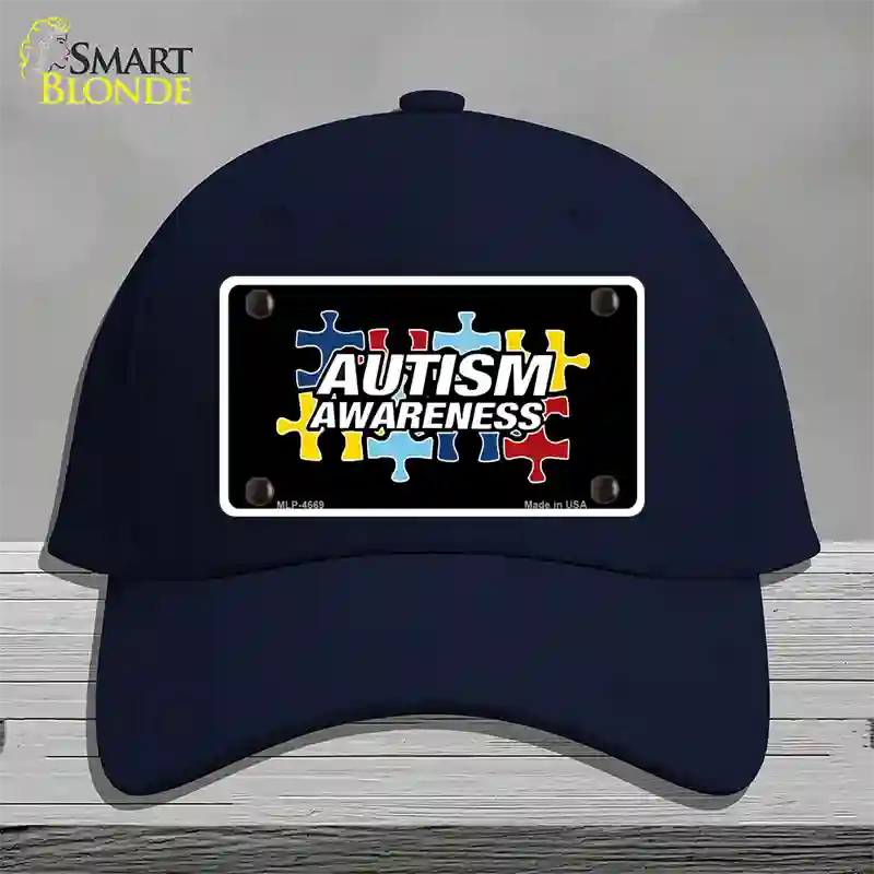 Autism Awareness Novelty License Plate Hat Sign Cotton / Navy