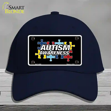 Autism Awareness Novelty License Plate Hat Sign Cotton / Navy