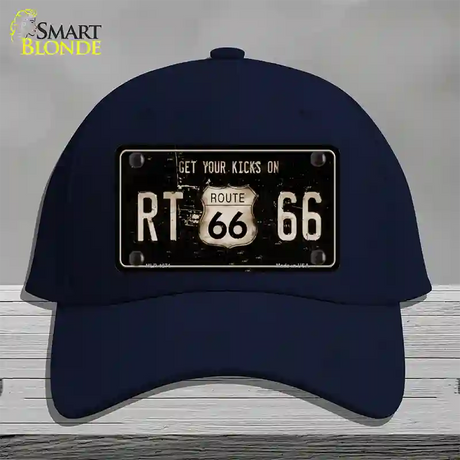 Route 66 Get Your Kicks Novelty License Plate Hat Cotton / Navy