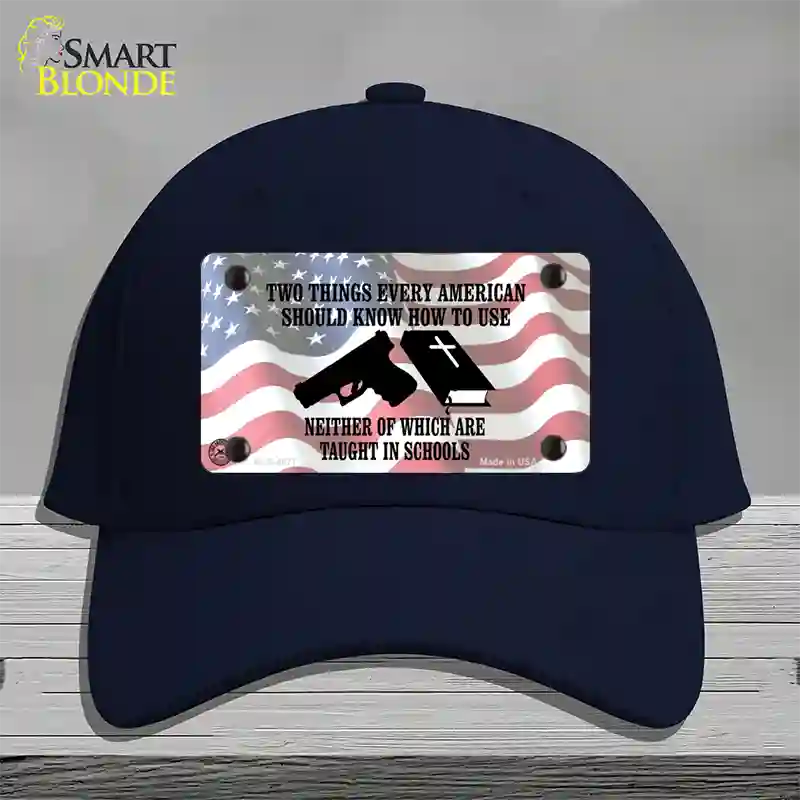 Every American Should Know Novelty License Plate Hat Cotton / Navy