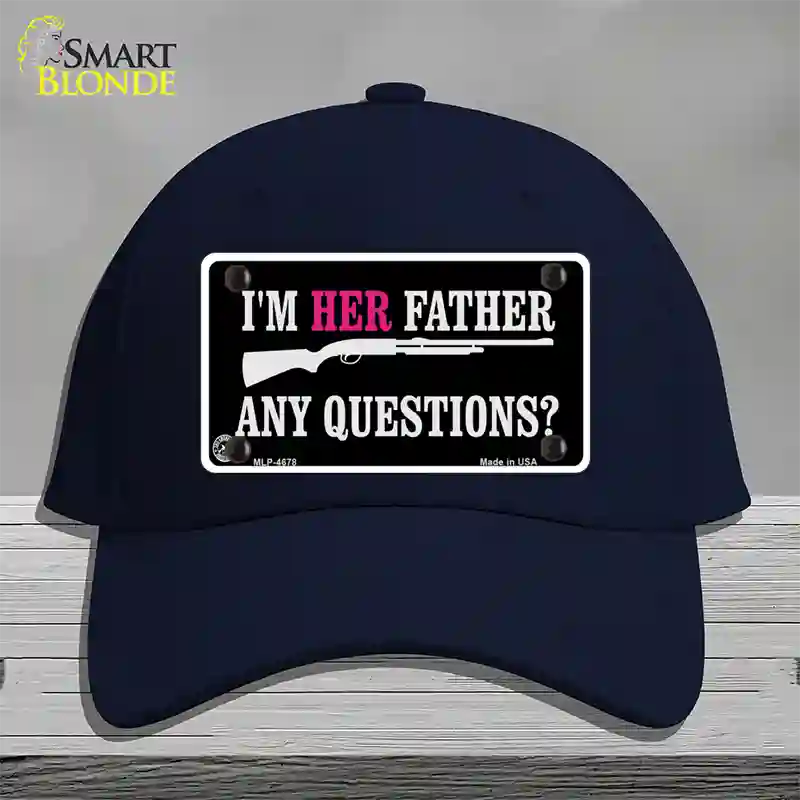 Im Her Father Novelty License Plate Hat Cotton / Navy