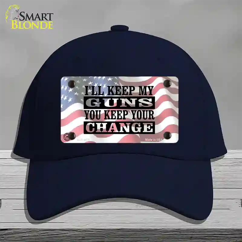 Ill Keep My Guns Novelty License Plate Hat Cotton / Navy