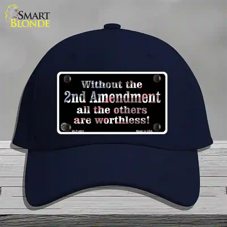 Without 2nd Amendment Novelty License Plate Hat Cotton / Navy