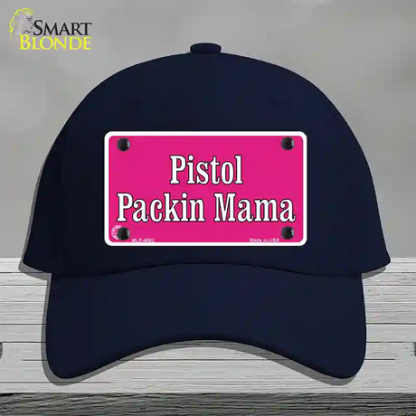 Pistol Packin Mama Novelty License Plate Hat Cotton / Navy