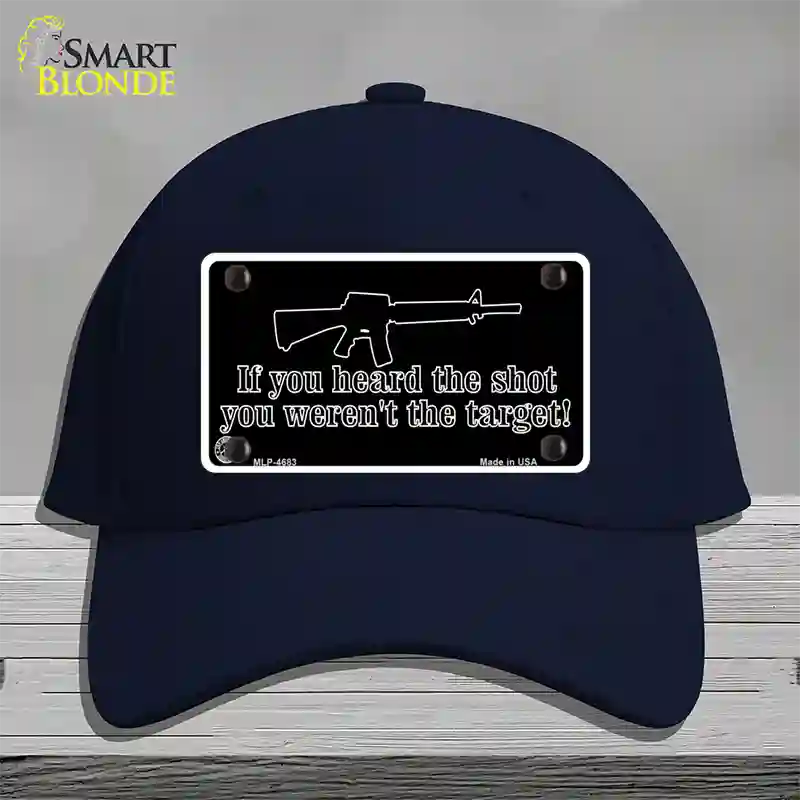 Heard The Shot Novelty License Plate Hat Cotton / Navy