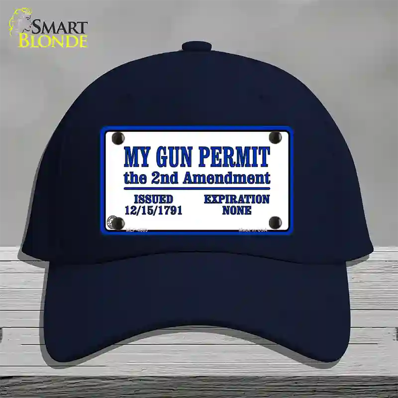 My Gun Permit Novelty License Plate Hat Cotton / Navy