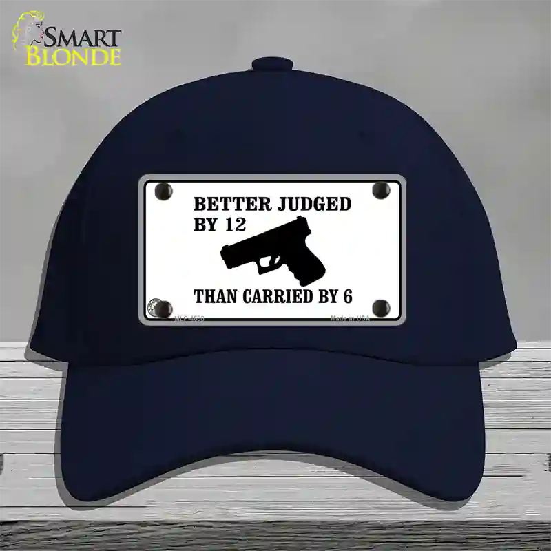 Judged By 12 Carried By 6 Novelty License Plate Hat Cotton / Navy