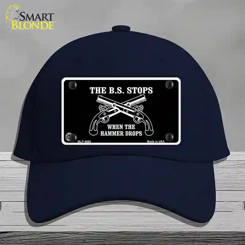 The BS Stops Novelty License Plate Hat Cotton / Navy