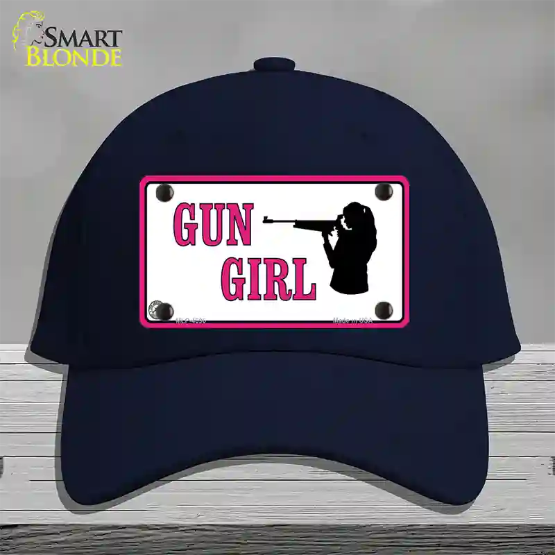 Gun Girl Novelty License Plate Hat Cotton / Navy