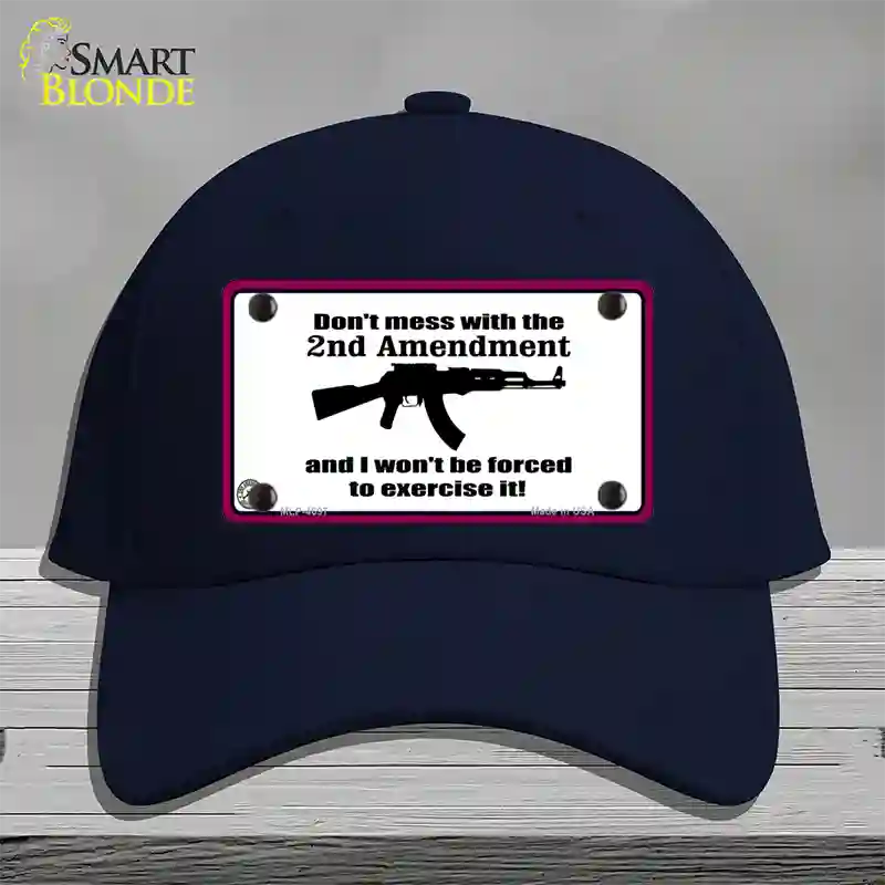 I Wont Be Forced To Use It Novelty License Plate Hat Cotton / Navy