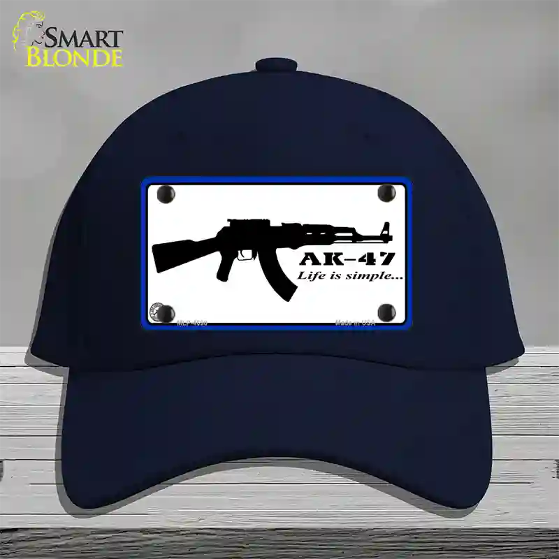 Life Is Simple Novelty License Plate Hat Cotton / Navy