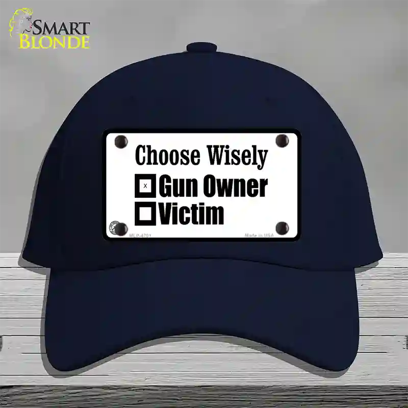 Choose Wisely Novelty License Plate Hat Cotton / Navy