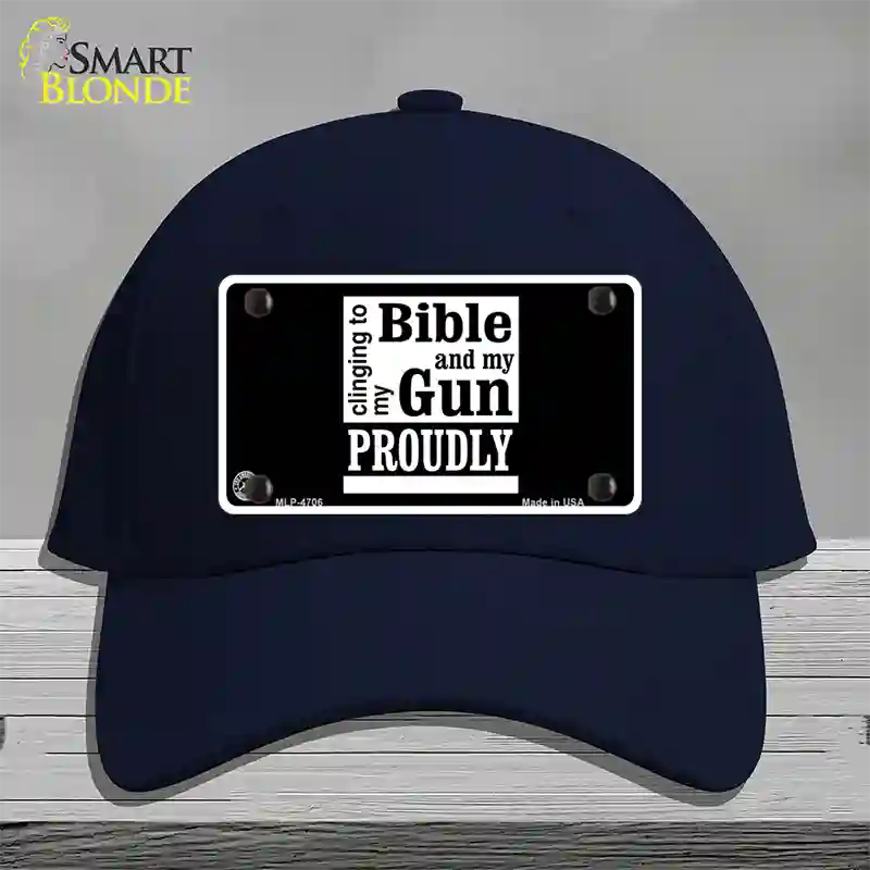 My Bible And My Gun Novelty License Plate Hat Cotton / Navy