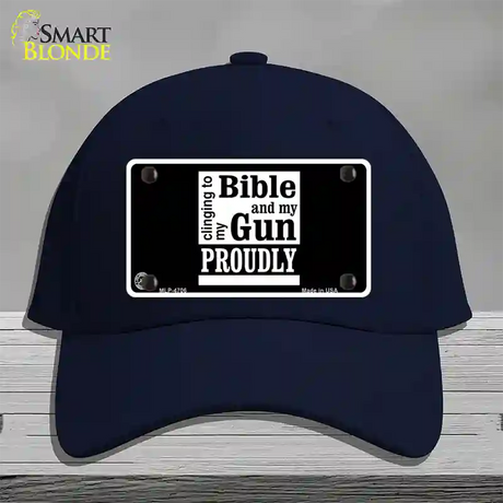 My Bible And My Gun Novelty License Plate Hat Cotton / Navy