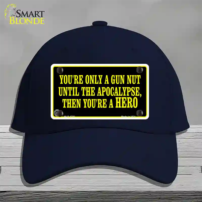 Gun Nut Novelty License Plate Hat Cotton / Navy