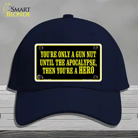 Gun Nut Novelty License Plate Hat Cotton / Navy