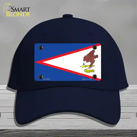 American Samoa Flag Novelty License Plate Hat Cotton / Navy