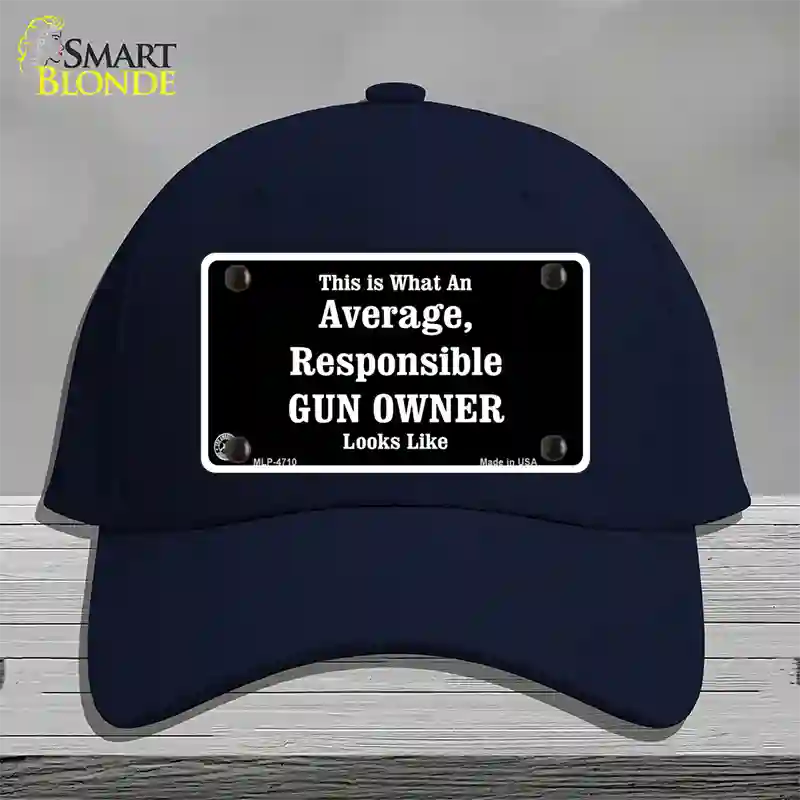 Average Gun Owner Novelty License Plate Hat Cotton / Navy