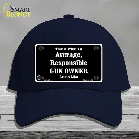 Average Gun Owner Novelty License Plate Hat Cotton / Navy