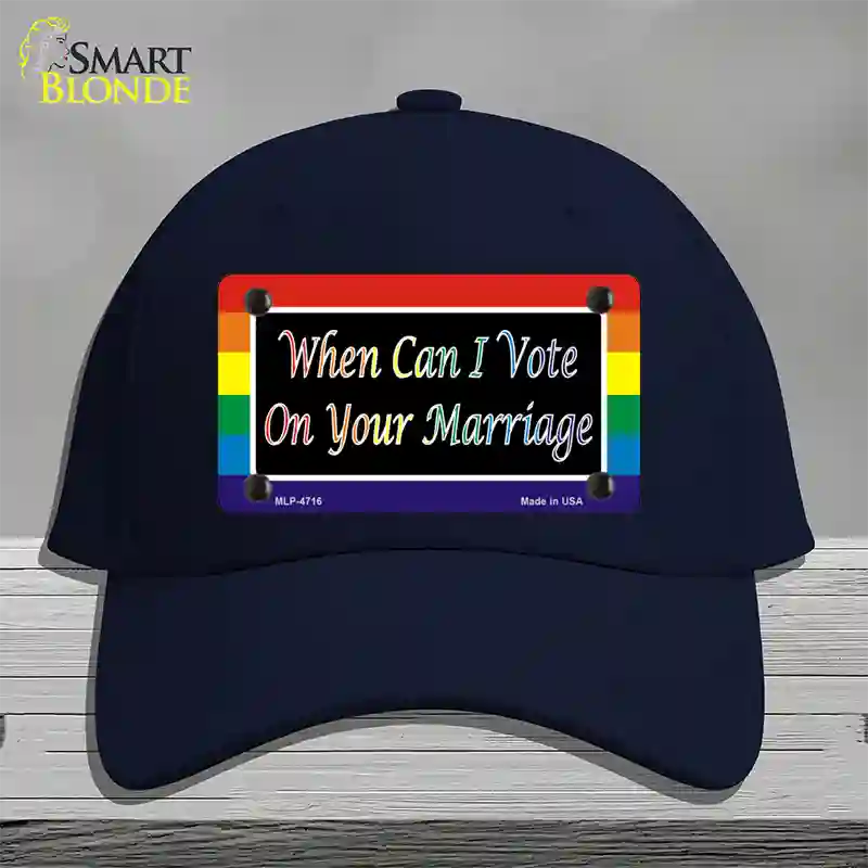 When Can I Vote Novelty License Plate Hat Cotton / Navy