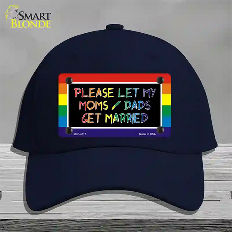 Please Let My Moms And Dads Novelty License Plate Hat Cotton / Navy